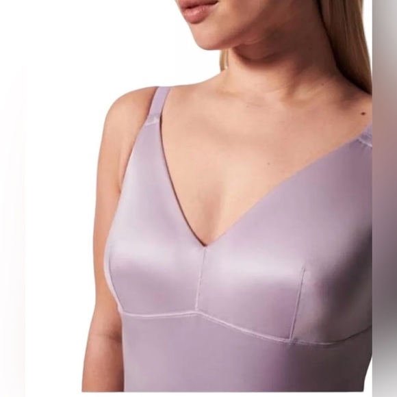 SPANX Thong Bodysuit Purple Light Orchid Satin Women SZ 2X Shapewear Unlined NWT - Picture 14 of 16